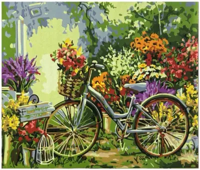 Bicicleta No Campo - Tela Numerada